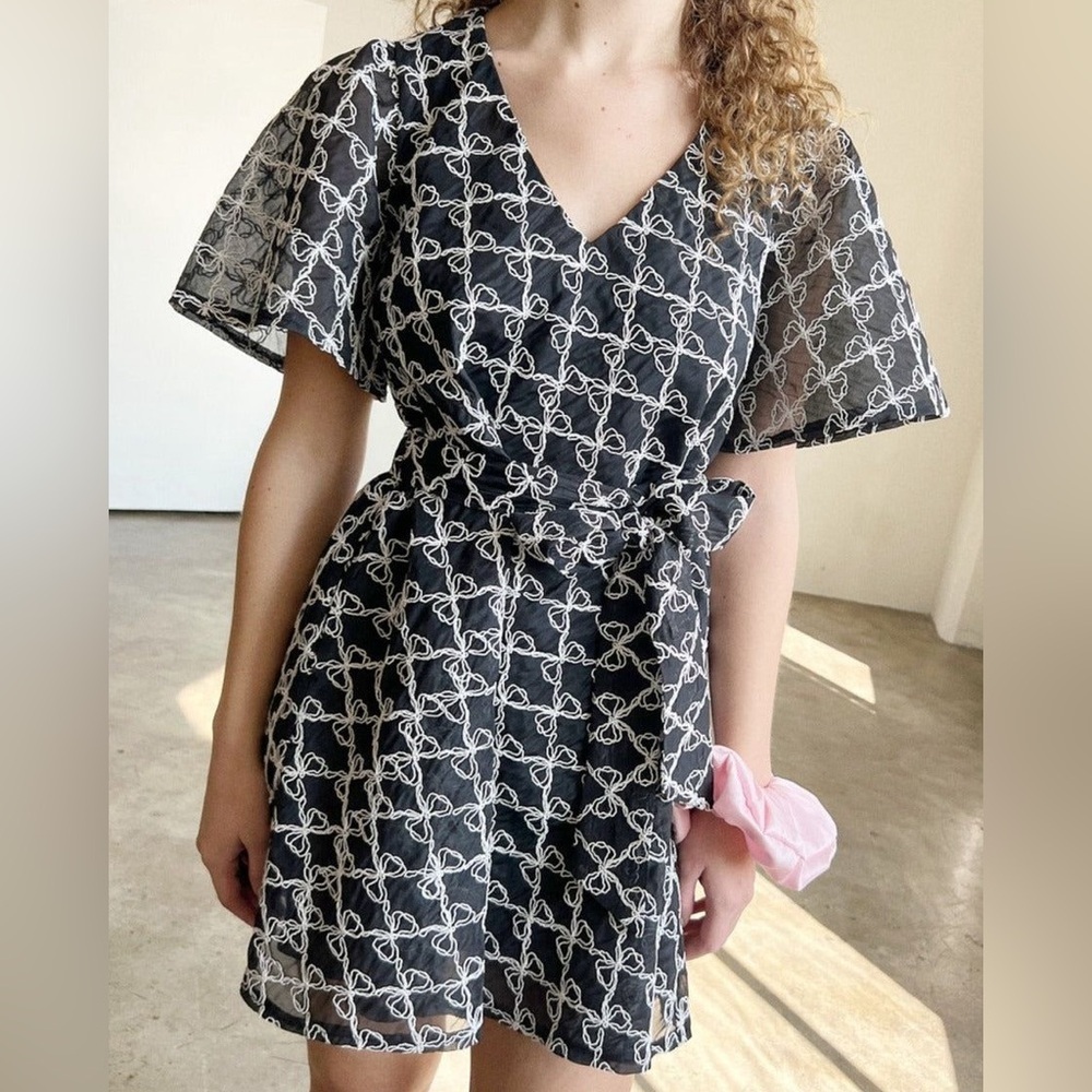 Lisa Says Gah Olivia Mini Dress Black Bows